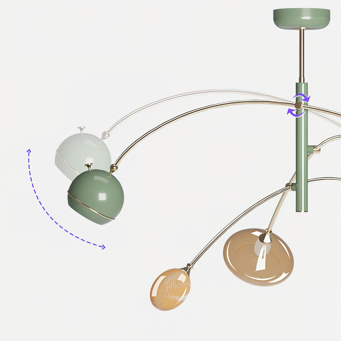 Soraian Chandelier Green Sci-Fi Elegant