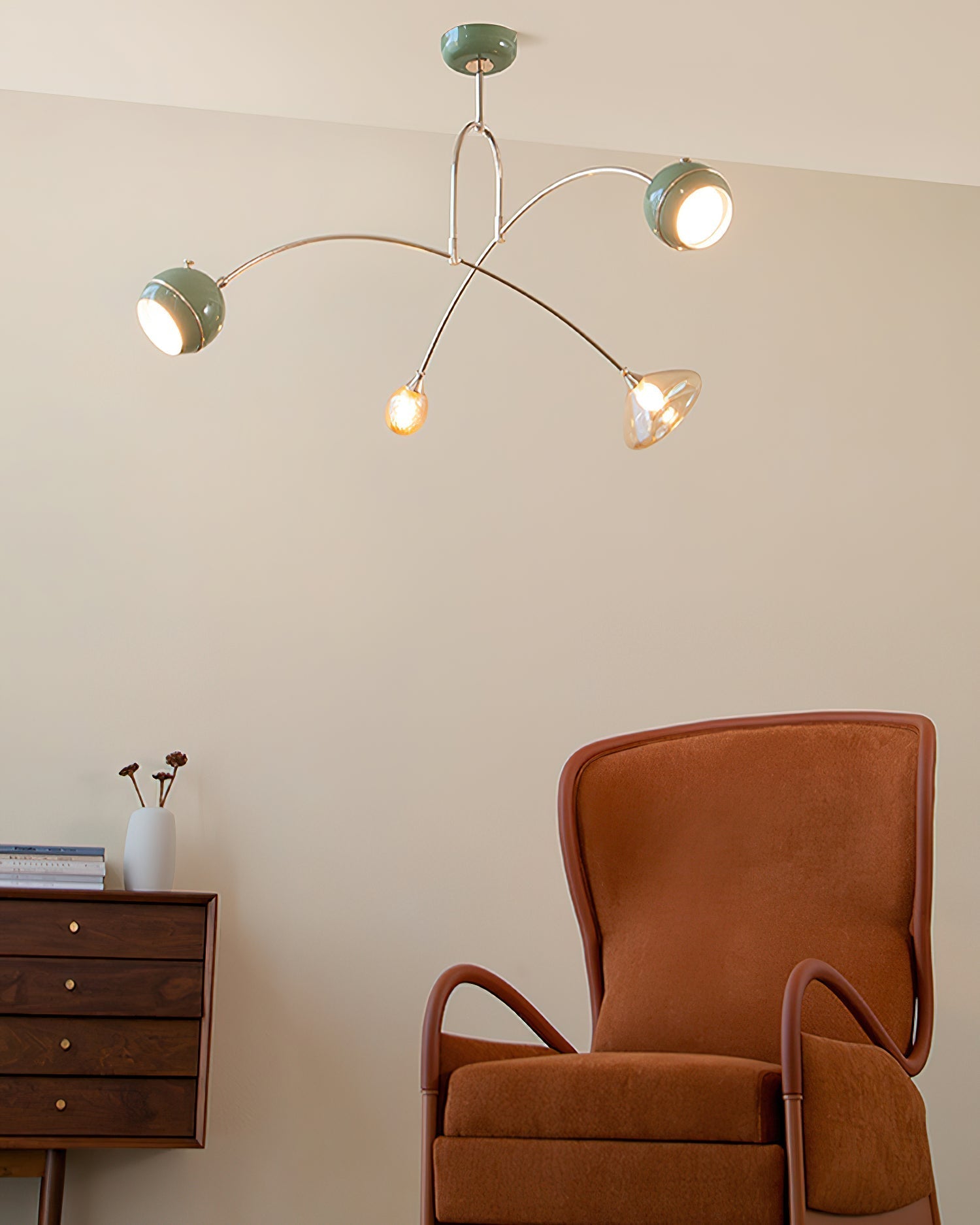 Soraian Chandelier Green Sci-Fi Elegant