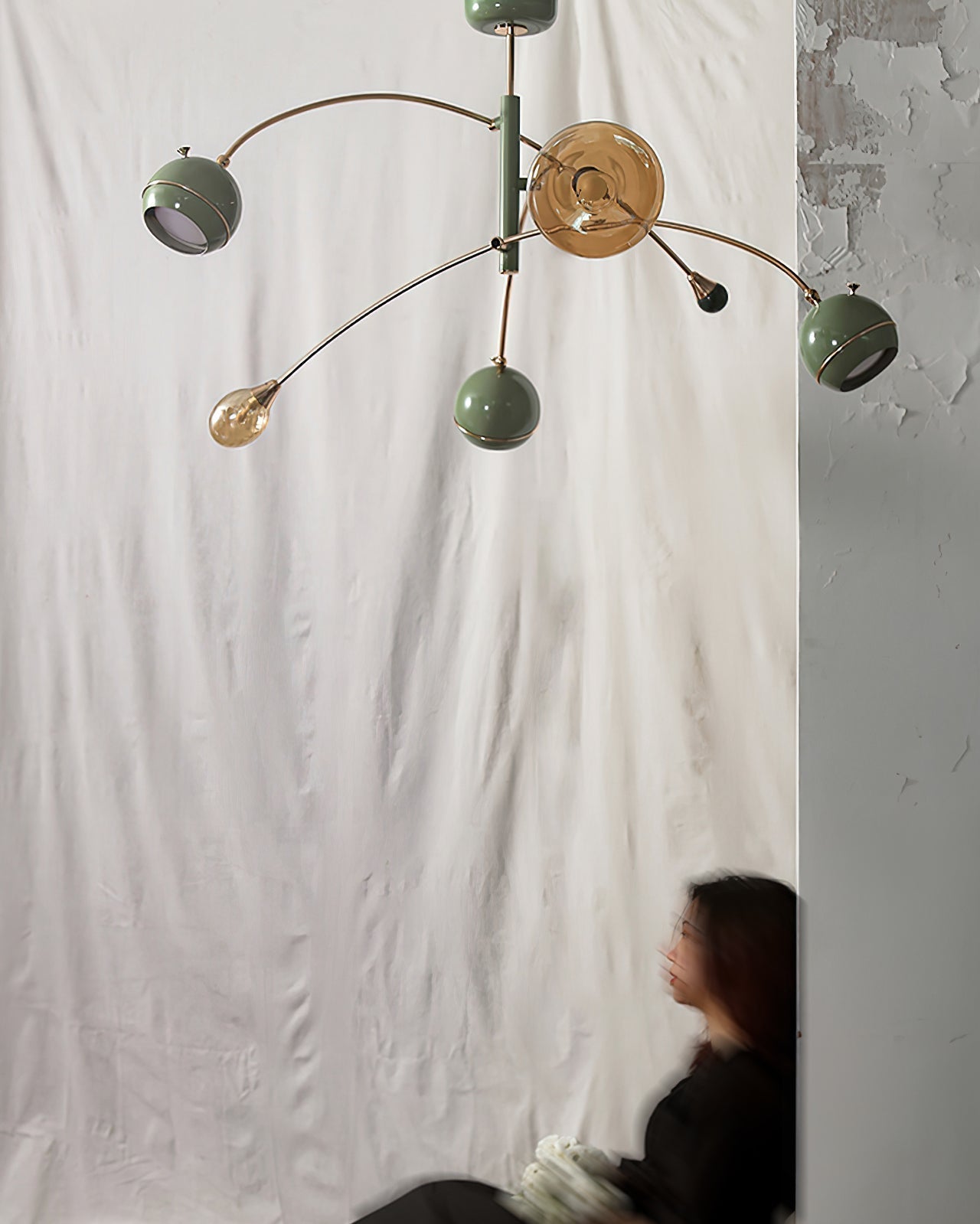 Soraian Chandelier Green Sci-Fi Elegant