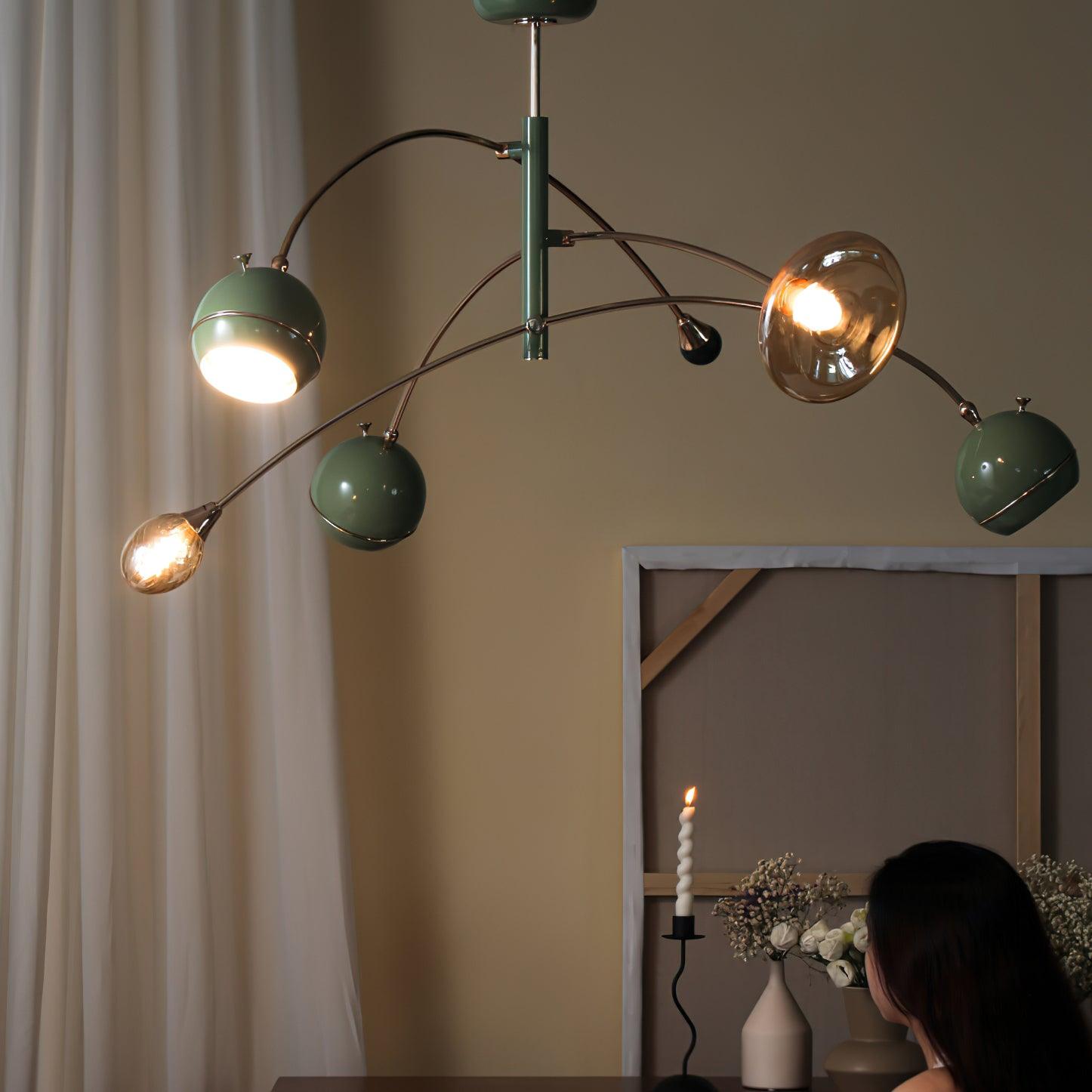 Soraian Chandelier Green Sci-Fi Elegant