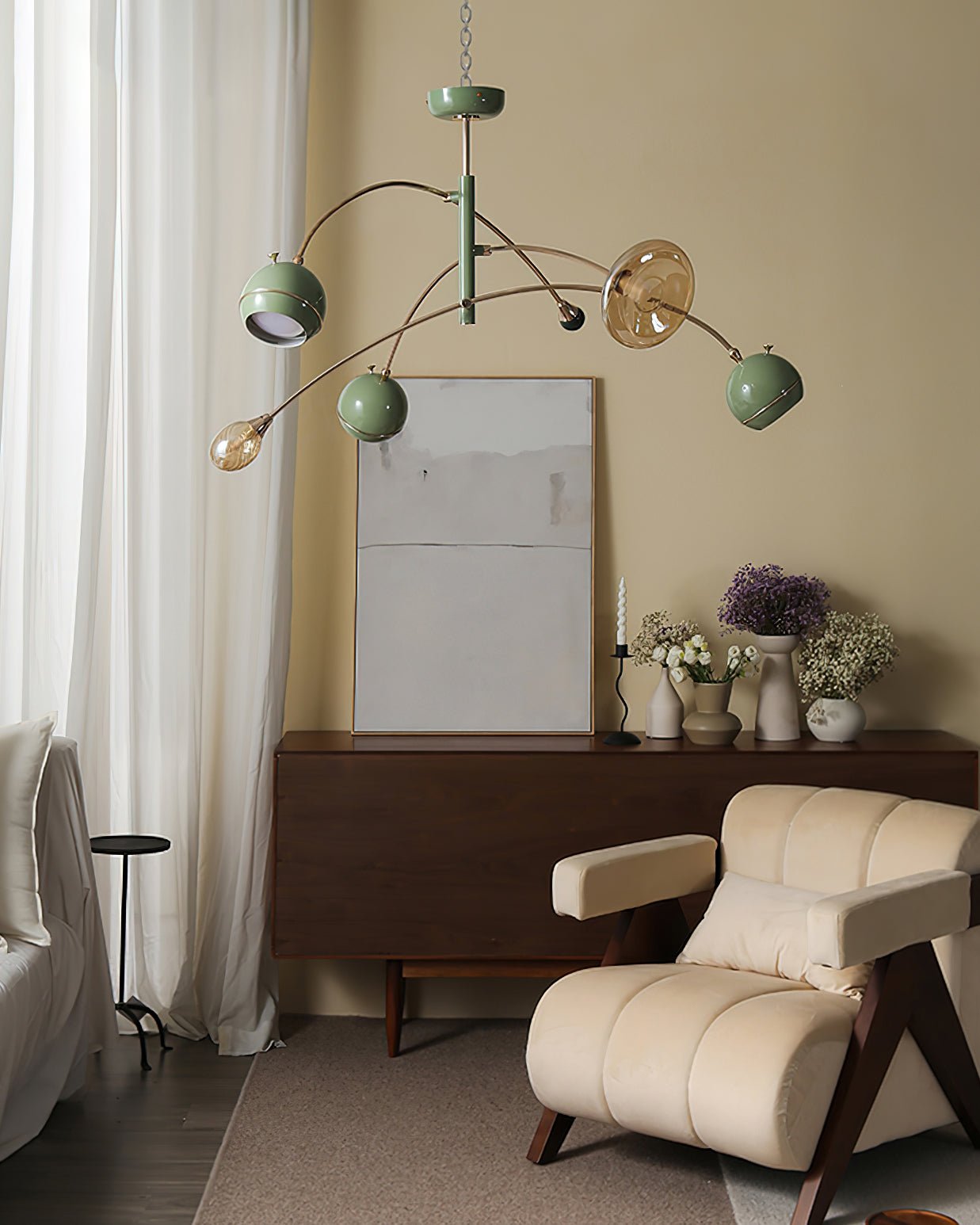 Soraian Chandelier Green Sci-Fi Elegant