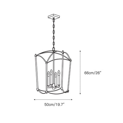 Xenuvyu Modern Minimalist Industrial Black Metal Lantern Pendant Lamp