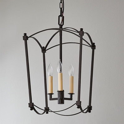 Xenuvyu Modern Minimalist Industrial Black Metal Lantern Pendant Lamp
