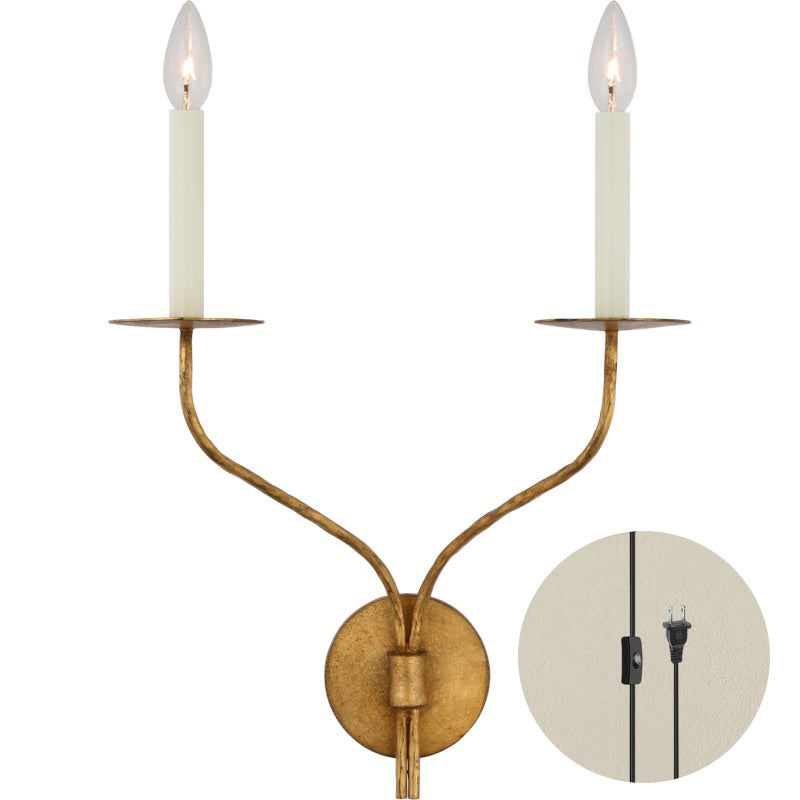 Aurenenne Plug-in Brass Wall Lamp