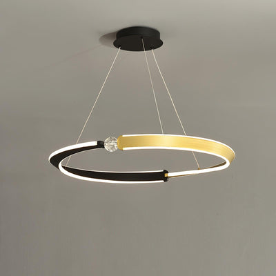 Elyerora Chandelier Crystal Black Gold Dining LED
