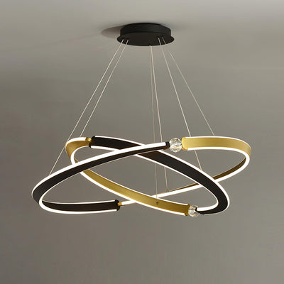 Elyerora Chandelier Crystal Black Gold Dining LED