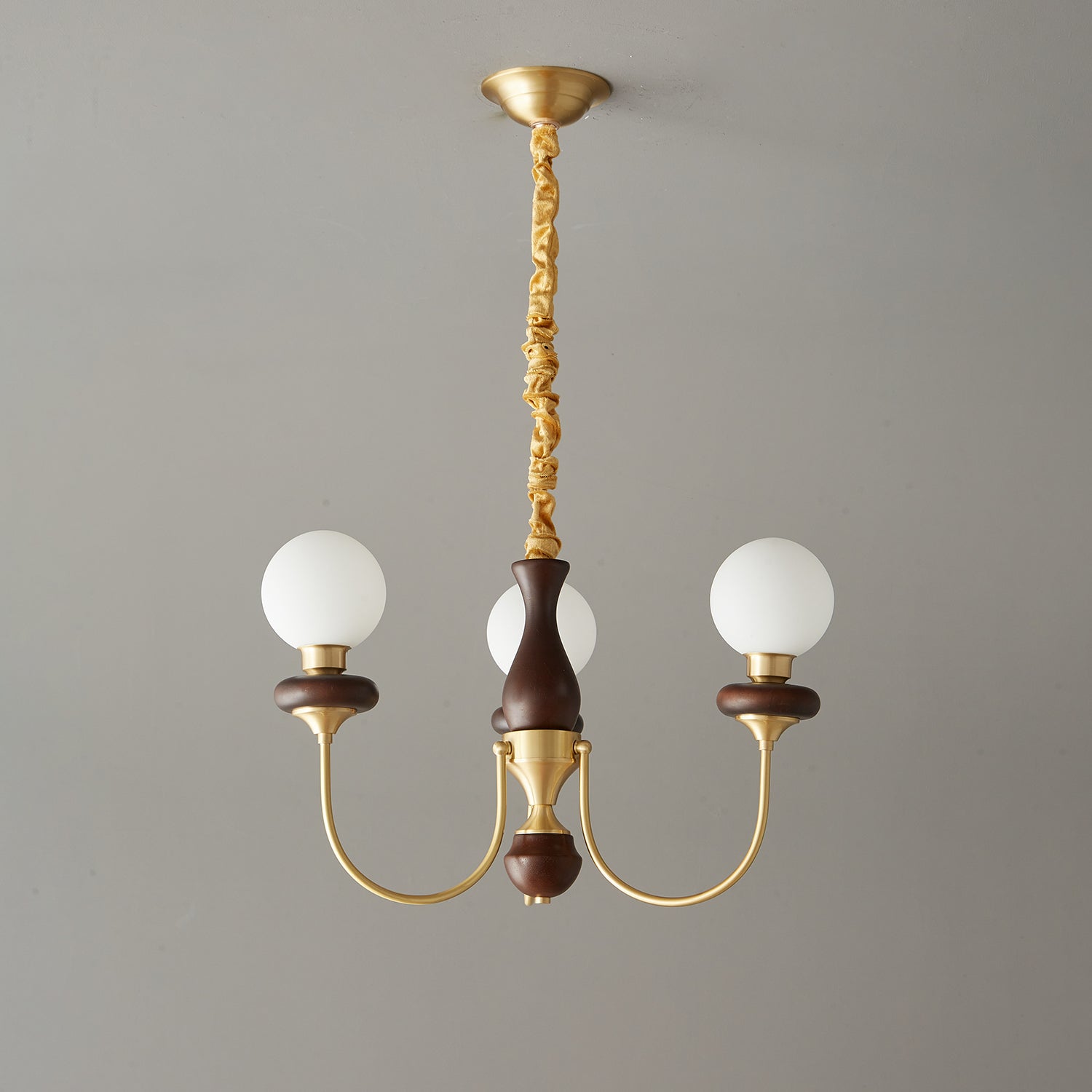 Cotheor Vintage Traditional Arc Wood Glass Chandelier