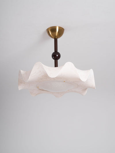Avlorus Traditional Premium Elegance Wood Fabric Ceiling Light