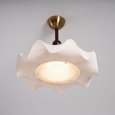 Avlorus Traditional Premium Elegance Wood Fabric Ceiling Light