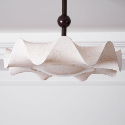 Avlorus Traditional Premium Elegance Wood Fabric Ceiling Light
