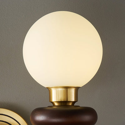 Elvalora Wall Lamp Premium Nordic Art Walnut Glass