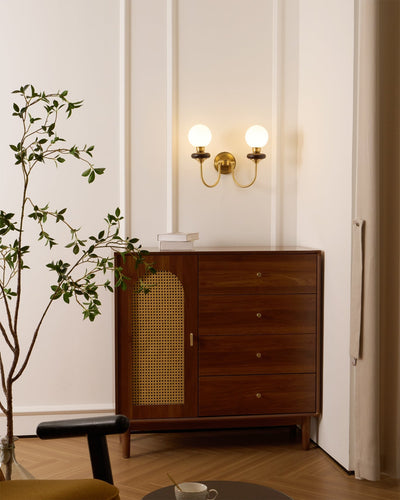 Elvalora Wall Lamp Premium Nordic Art Walnut Glass