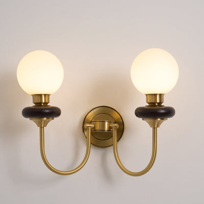 Elvalora Wall Lamp Premium Nordic Art Walnut Glass