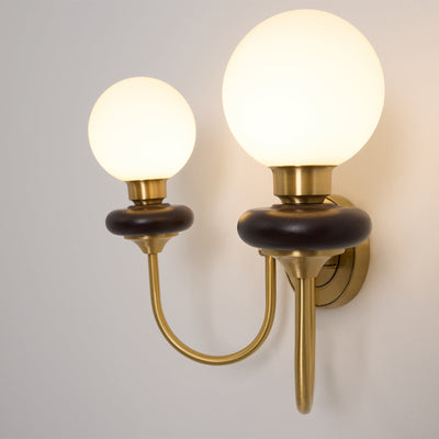 Elvalora Wall Lamp Premium Nordic Art Walnut Glass