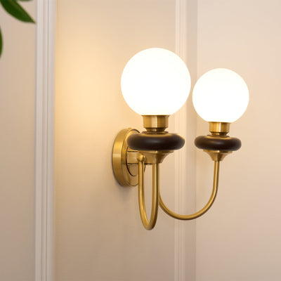 Elvalora Wall Lamp Premium Nordic Art Walnut Glass