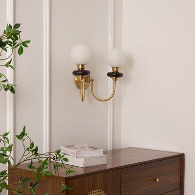 Elvalora Wall Lamp Premium Nordic Art Walnut Glass