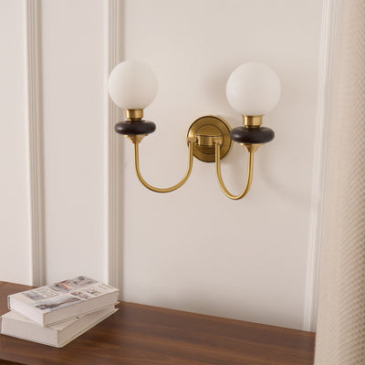 Elvalora Wall Lamp Premium Nordic Art Walnut Glass