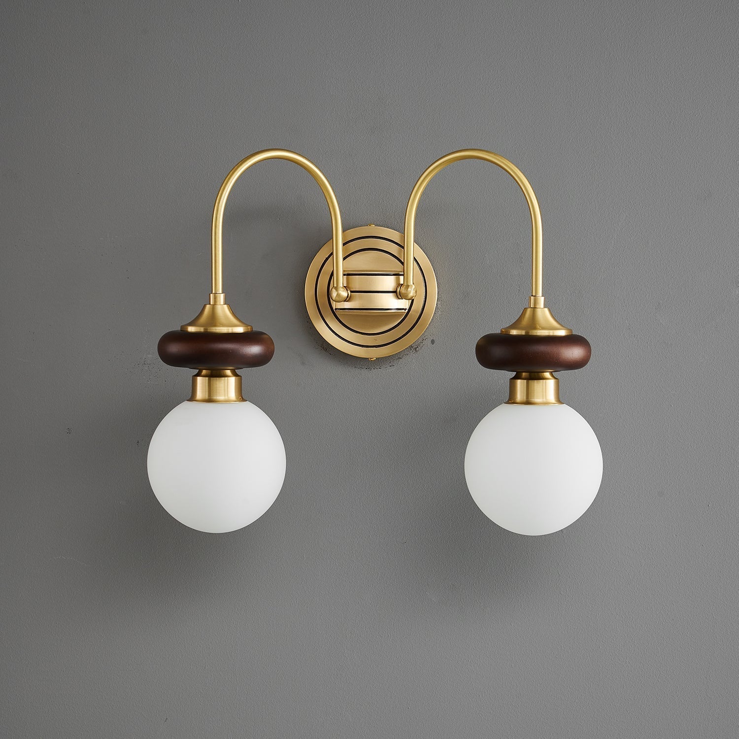 Elvalora Wall Lamp Premium Nordic Art Walnut Glass