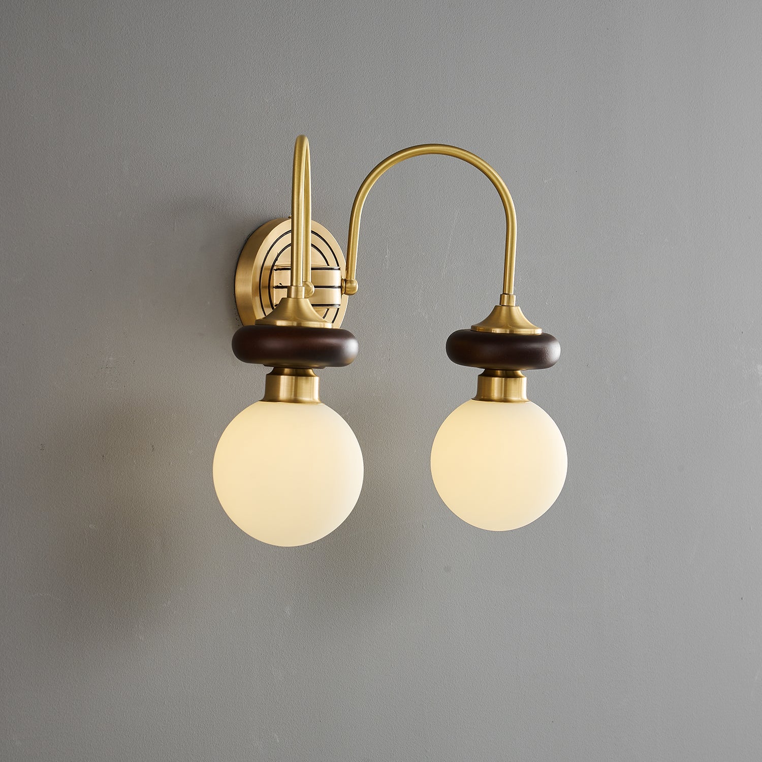 Elvalora Wall Lamp Premium Nordic Art Walnut Glass