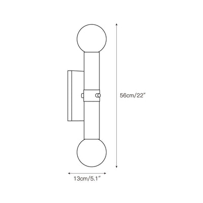 Dvaluvyh Modern Minimalist Travertine Metal Glass Wall Lamp