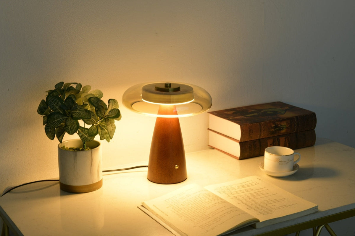 Mushroom Retro Glass Table Lamp
