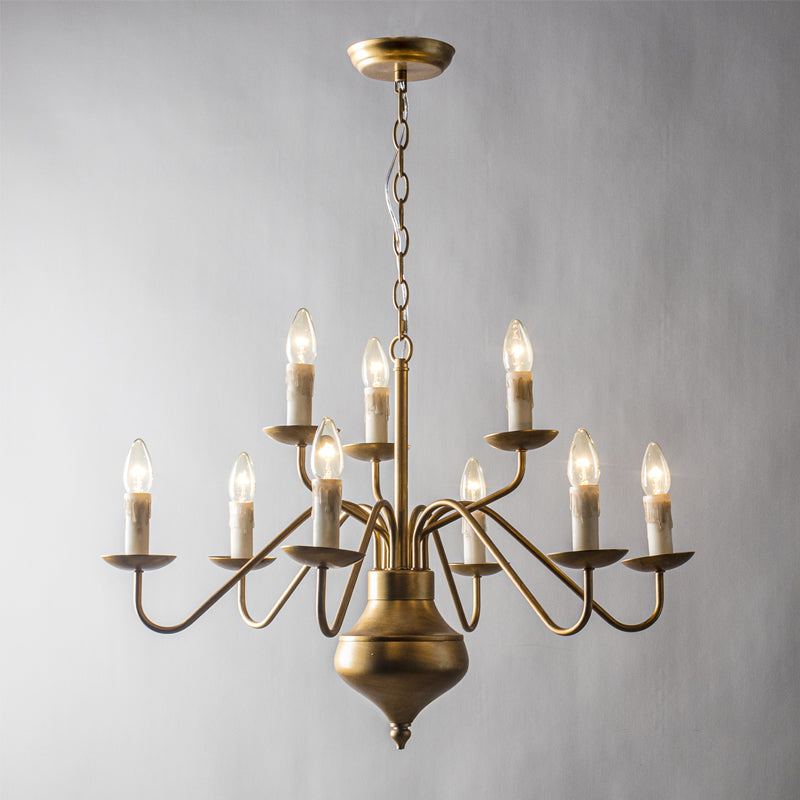 Blikuvyu Vintage Industrial Brass Metal Chandelier