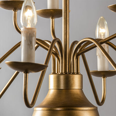 Blikuvyu Vintage Industrial Brass Metal Chandelier