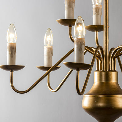 Blikuvyu Vintage Industrial Brass Metal Chandelier