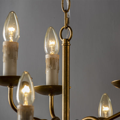 Blikuvyu Vintage Industrial Brass Metal Chandelier