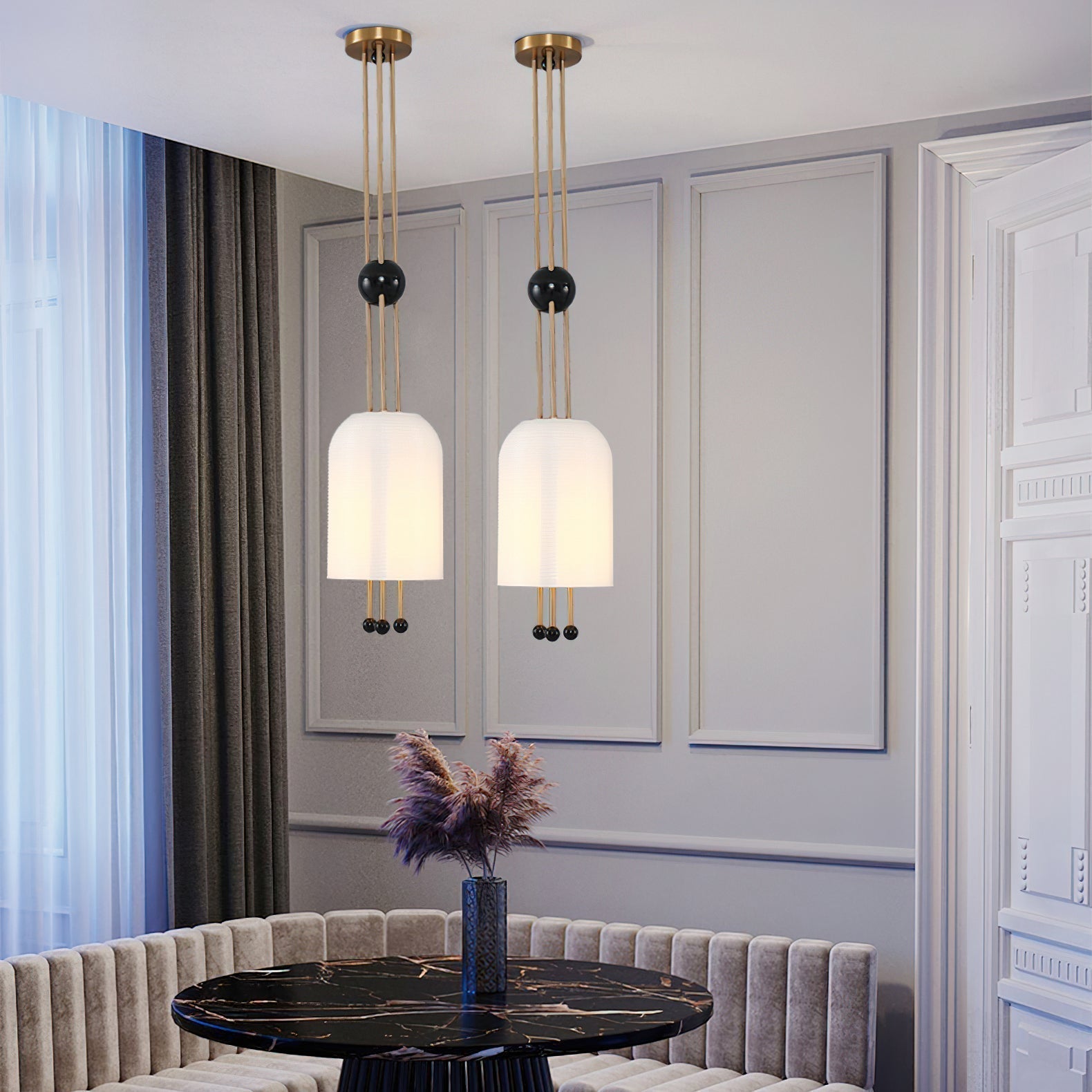 Qir Traditional Elegance Glass Pendant Light