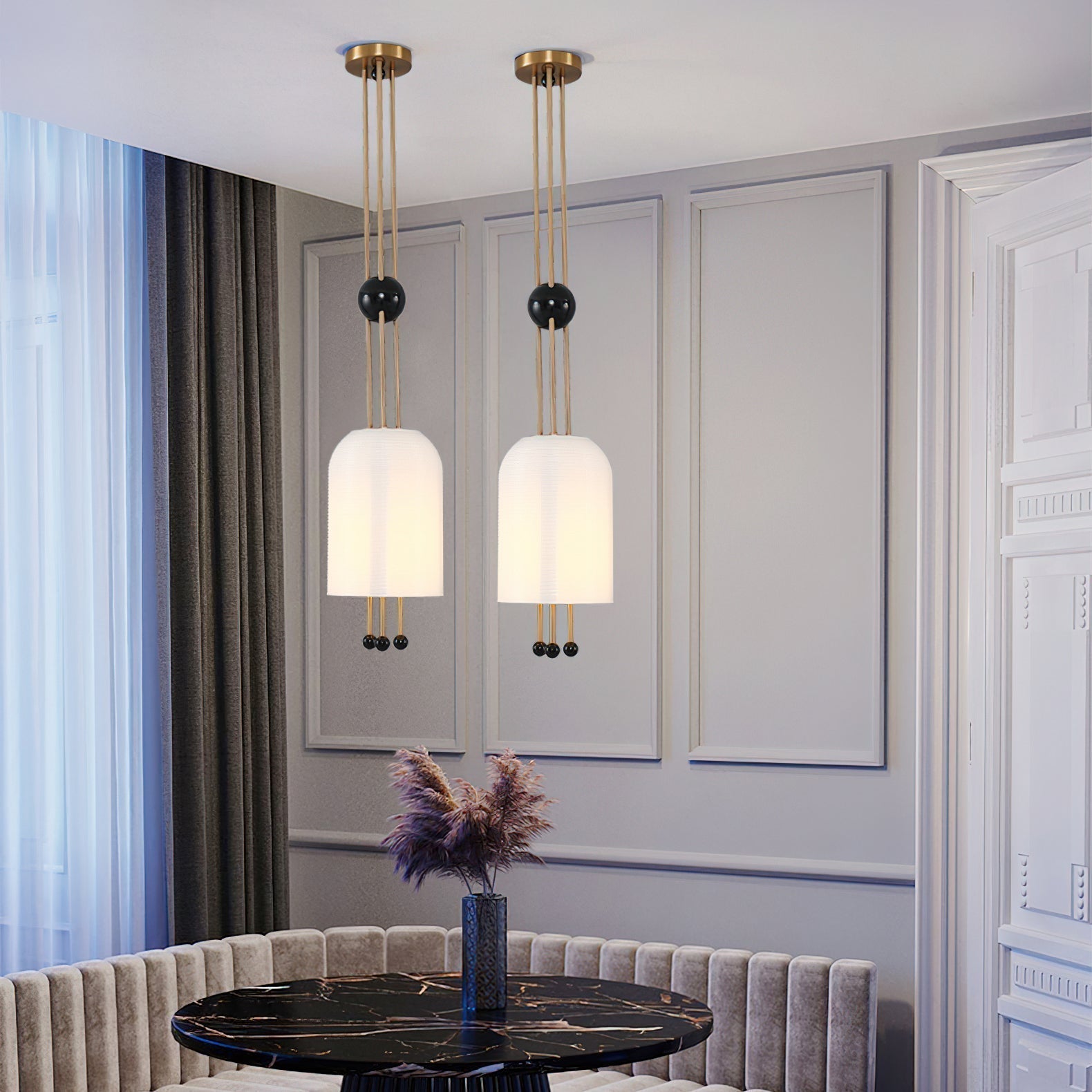 Qir Traditional Elegance Glass Pendant Light