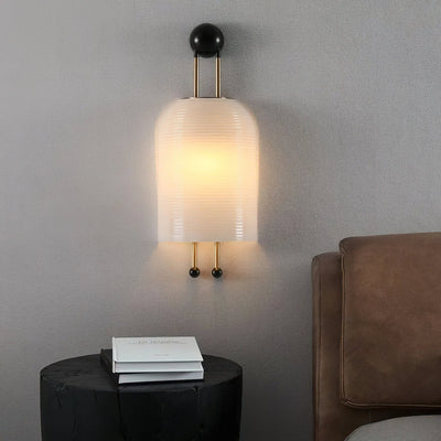 Bly Wall Lamp Opal Glass Gold Rods