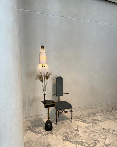 Bly Wall Lamp Opal Glass Gold Rods