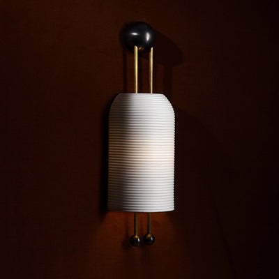 Bly Wall Lamp Opal Glass Gold Rods