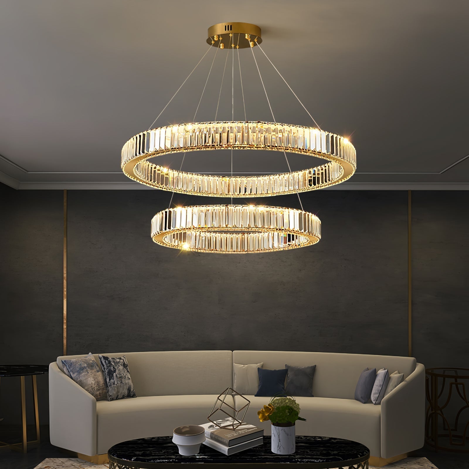 Cyrirelle Chandelier Gold Crystal Ring