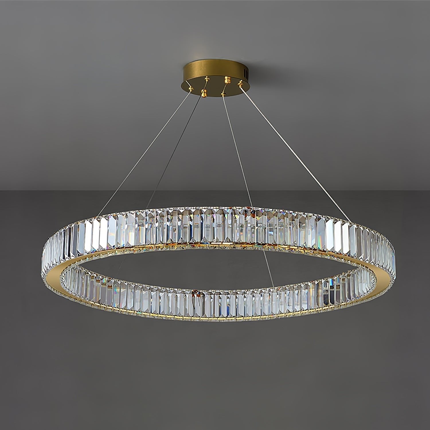 Cyrirelle Chandelier Gold Crystal Ring