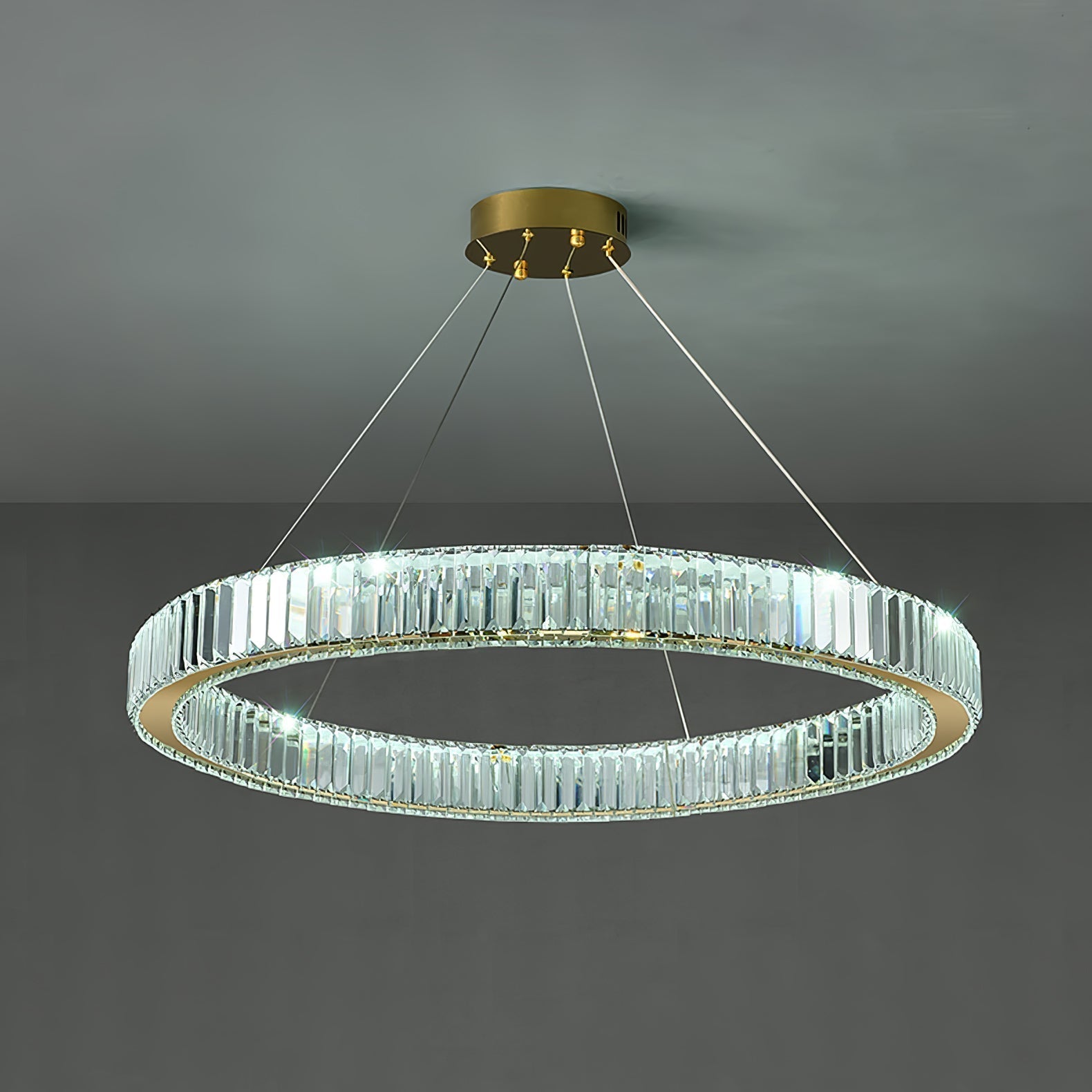 Cyrirelle Chandelier Gold Crystal Ring