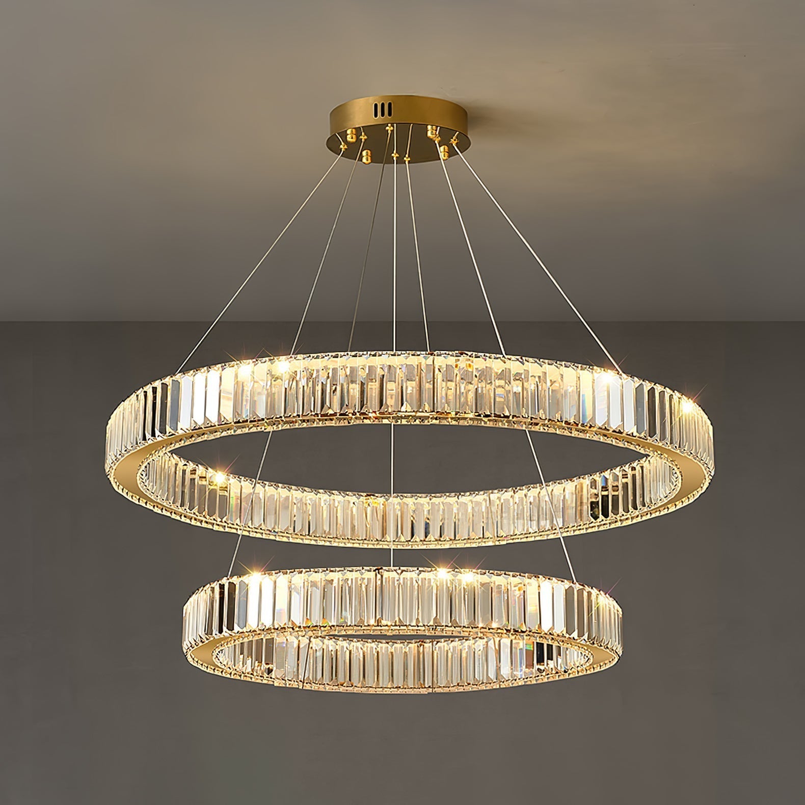 Cyrirelle Chandelier Gold Crystal Ring