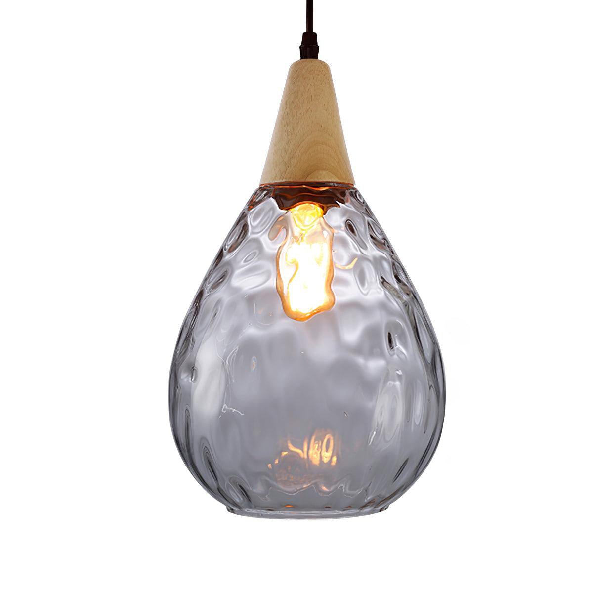 Rinisena Pendant Lamp Clear Glass Wood Nordic Modern