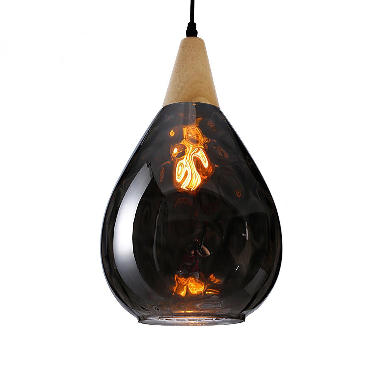 Rinisena Pendant Lamp Clear Glass Wood Nordic Modern