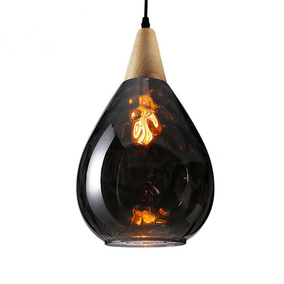 Rinisena Pendant Lamp Clear Glass Wood Nordic Modern