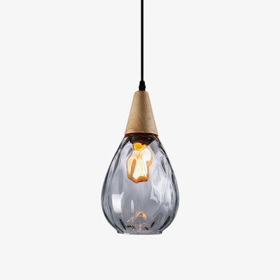 Rinisena Pendant Lamp Clear Glass Wood Nordic Modern