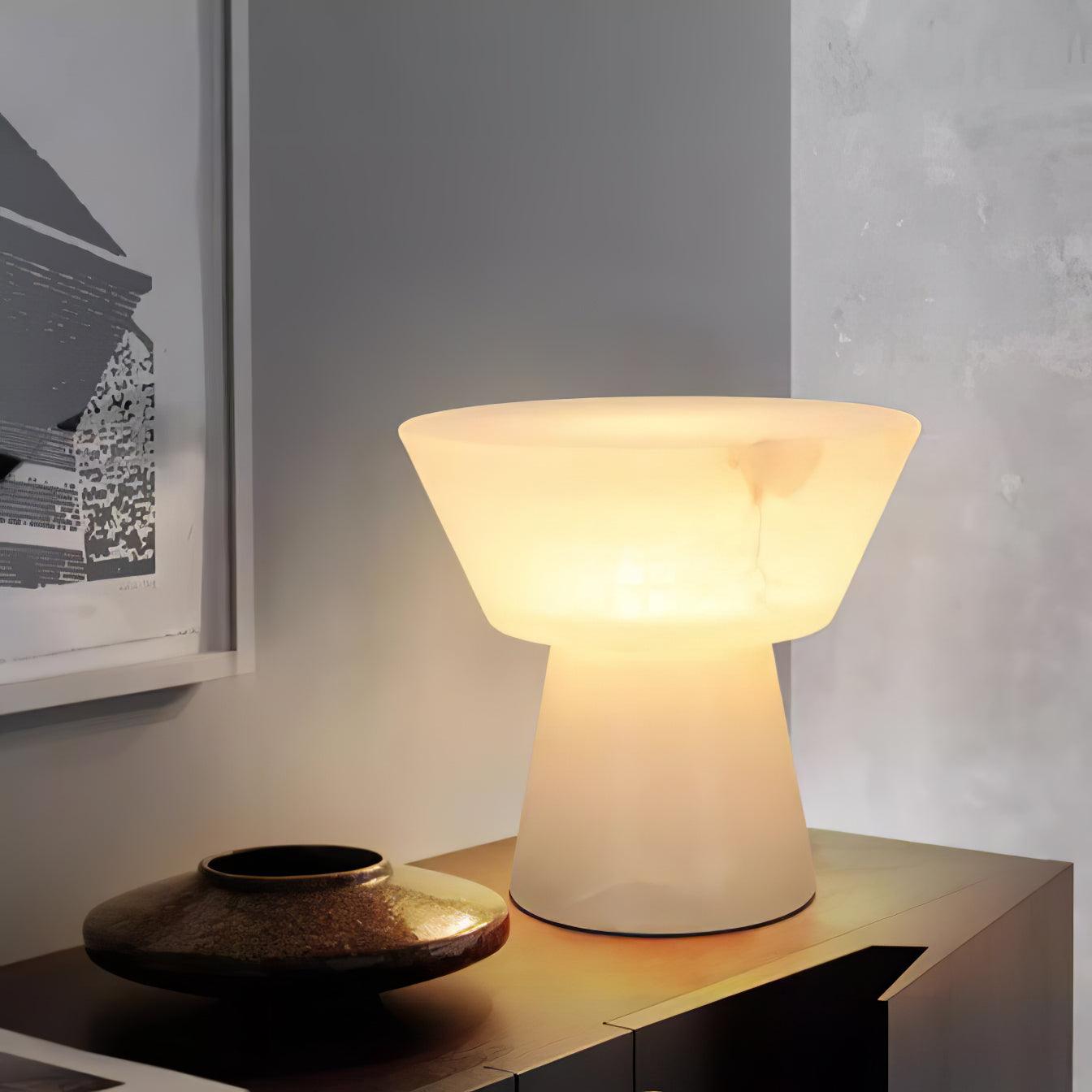 Ane Pedestal Alabaster Table Lamp