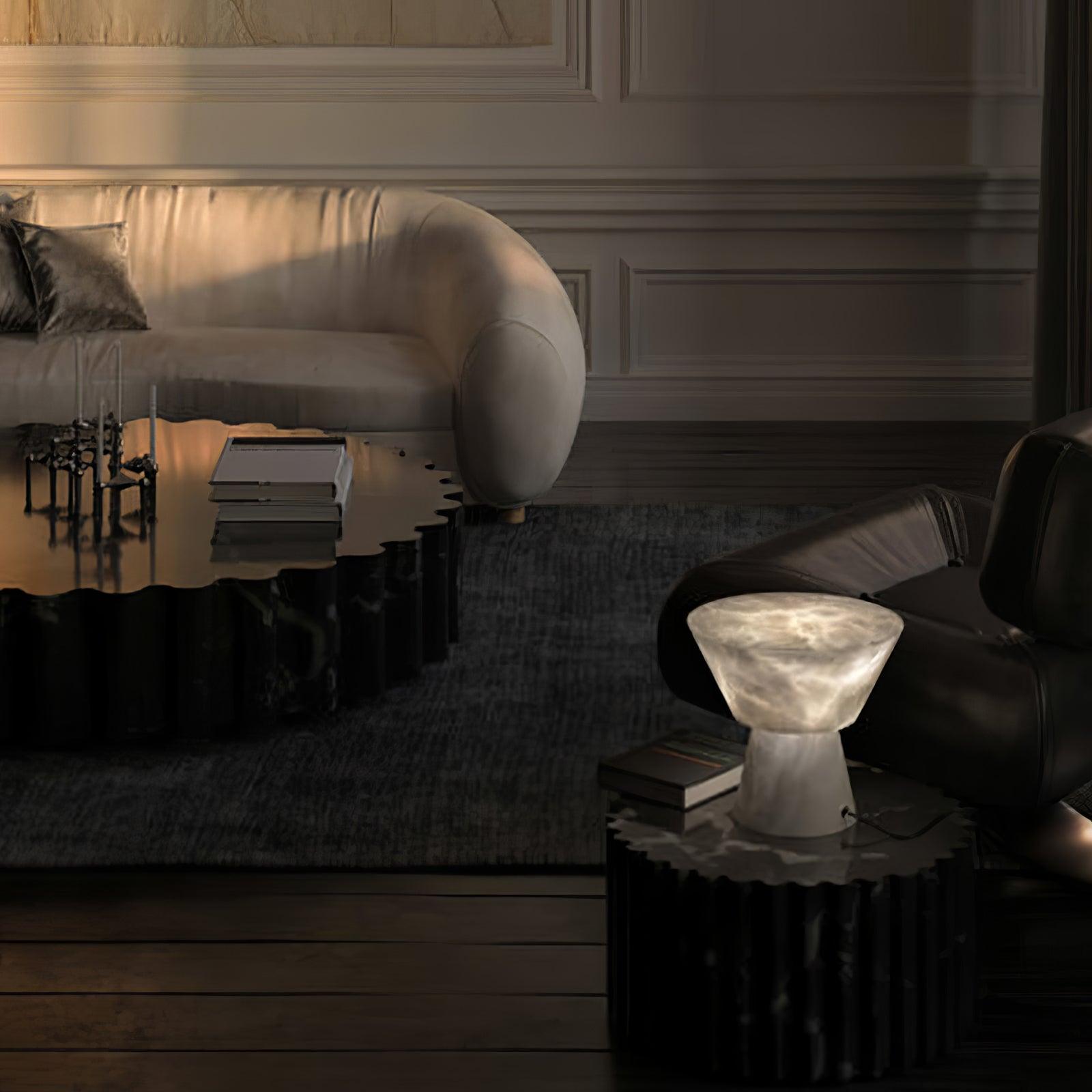 Ane Pedestal Alabaster Table Lamp