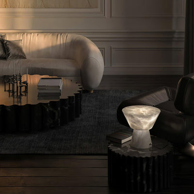 Ane Pedestal Alabaster Table Lamp