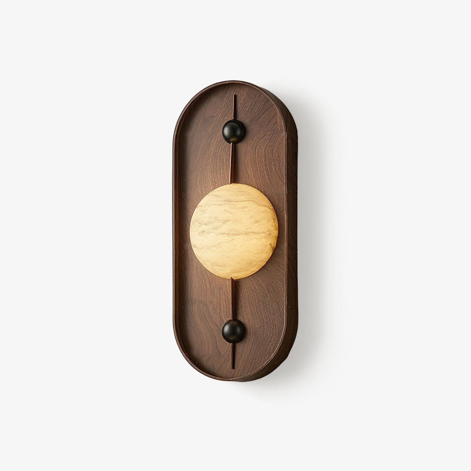 Nivuielle Oval Alabaster Wood Plug Wall Light