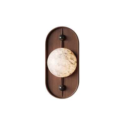 Nivuielle Oval Alabaster Wood Plug Wall Light