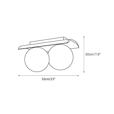 Serenaya Globe Travertine Glass Ceiling Lamp