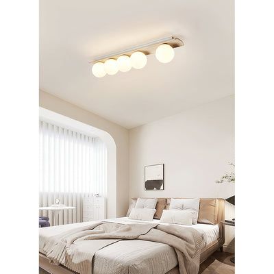 Serenaya Globe Travertine Glass Ceiling Lamp
