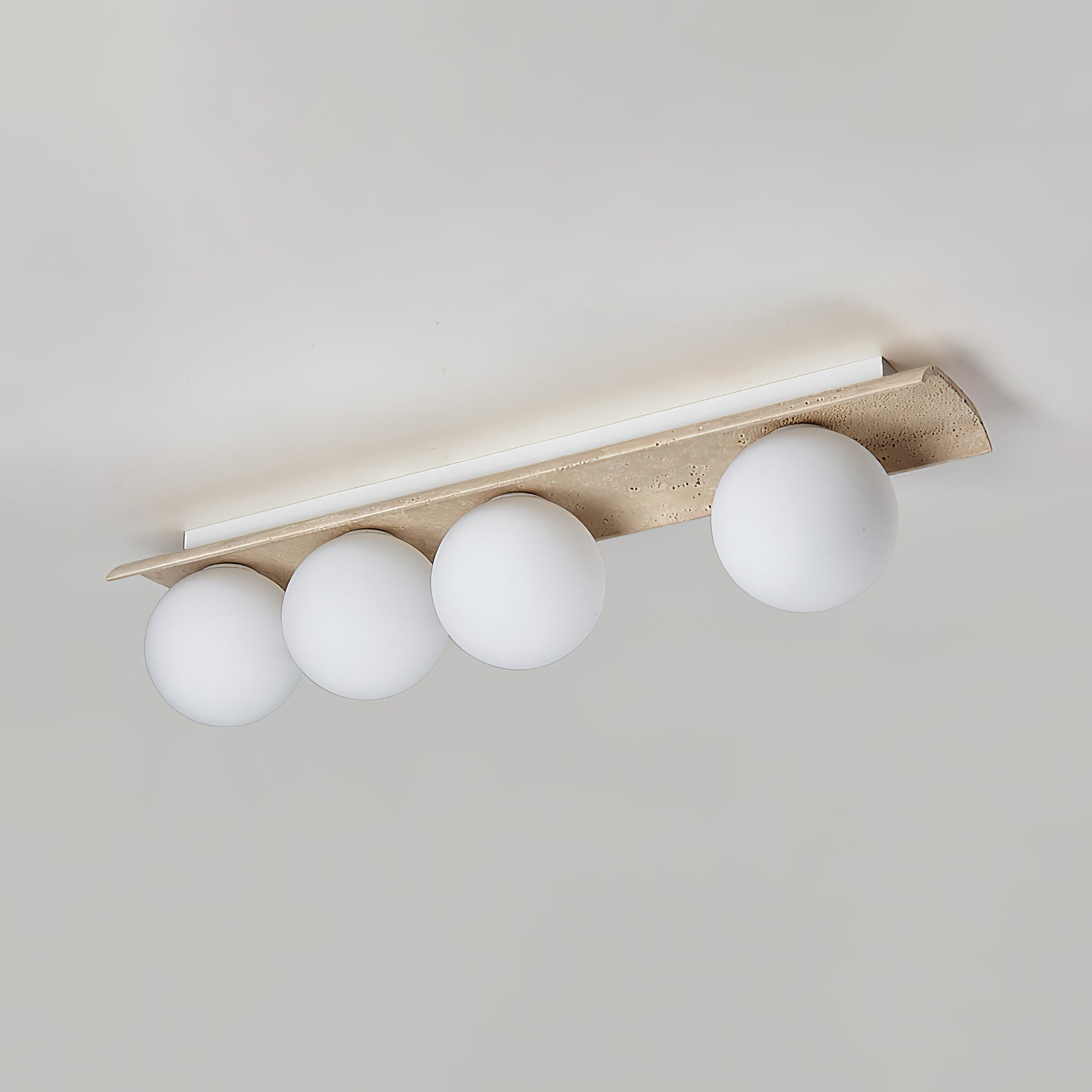Serenaya Globe Travertine Glass Ceiling Lamp
